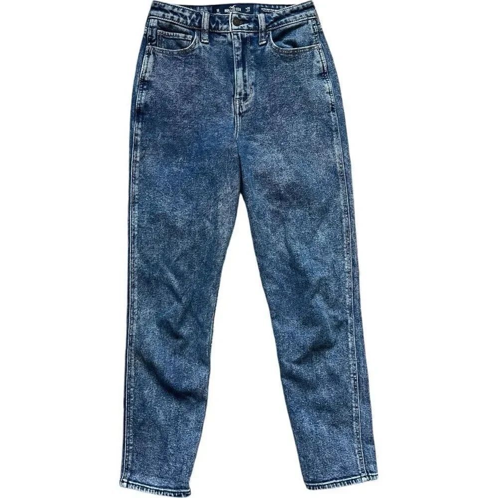 Womens Hollister 90s Vintage Wash Ultra High Rise Distressed Mom Jeans - Sz 1